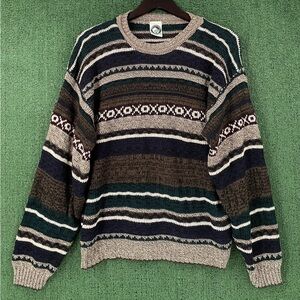 Vintage 90’s Appalachian Trail Patterned Knit Sweater Men’s Size Large USA Made